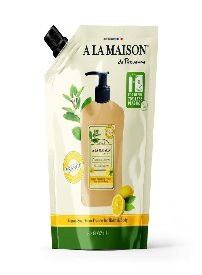 A La Maison Provence Lemon Liquid Soap Doypack Refill 1 L / 33.8 oz - Image 1