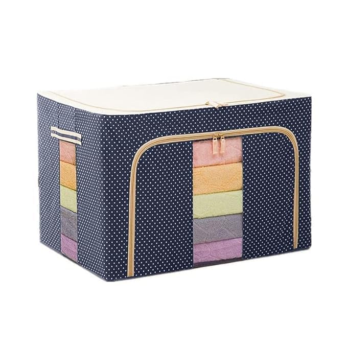 DKWIN DKWIN Cloth Storage Box clothes organiser Organisers Storage Box for Clothes with Foldable Steel Frame Wardrobe Organizer for SareeShirtsBlanketToys  - Image 1
