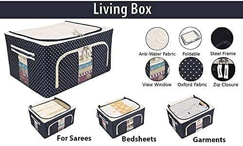 DKWIN DKWIN Cloth Storage Box clothes organiser Organisers Storage Box for Clothes with Foldable Steel Frame Wardrobe Organizer for SareeShirtsBlanketToys  - Image 2