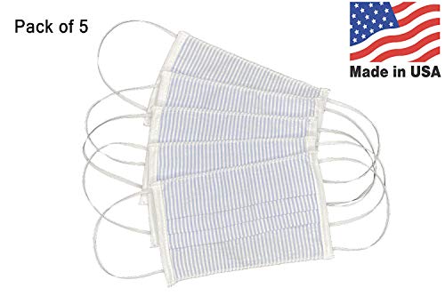 Pink Princess Reuseable Seersucker Face Mask Washable, Cubre Bocas para Mujer Tapabocas - 5 Pack - Image 2