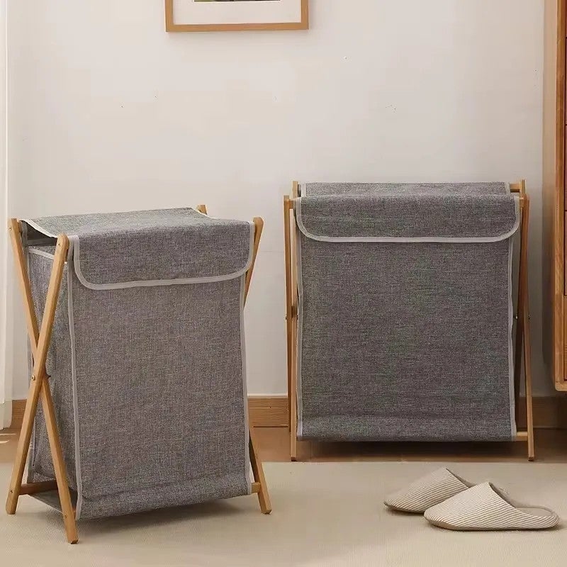 Y&D Foldable Laundry Basket with Lid & Handles - Household Dirty Clothes Storage Hamper - Image 4