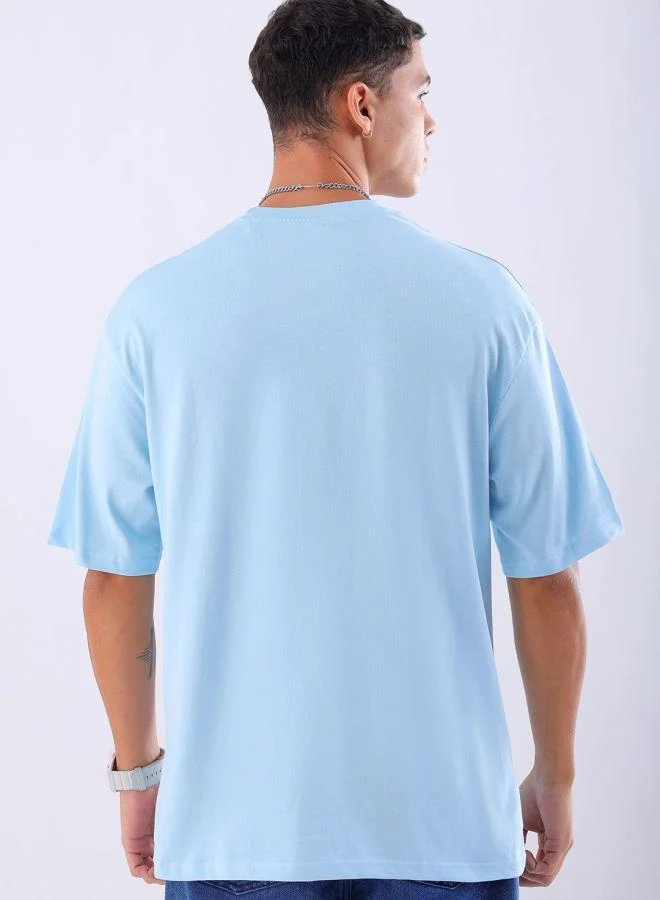 ذا انديان كراج كو Men Boxy Oversized Placement Print Round Neck Tshirt