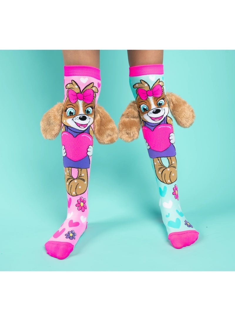 جوارب عالية تصل إلى الركبة بتصميم حيوانات ثلاثية الأبعاد ووبر ناعم، شخصيات كرتونية ملونة، تصميم بوم بوم من الفرو، ملابس مريحة مبتكرة للبنات والأولاد - Image 2