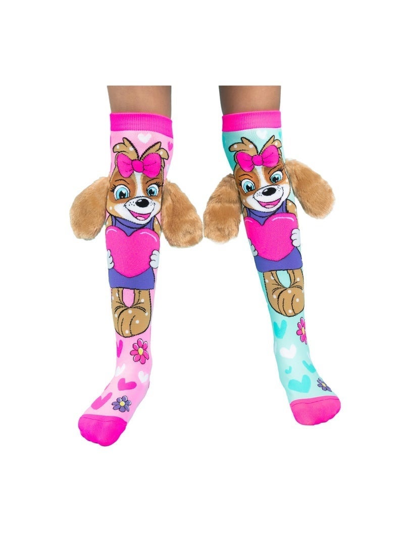 جوارب عالية تصل إلى الركبة بتصميم حيوانات ثلاثية الأبعاد ووبر ناعم، شخصيات كرتونية ملونة، تصميم بوم بوم من الفرو، ملابس مريحة مبتكرة للبنات والأولاد - Image 1