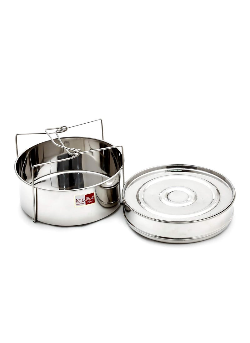 KCL KCL Stainless Steel - Cooker Separator Set With Lid & Lifter | Deep Stackable Container Set For Outer Lid Pressure Cooker | Suitable For 12 litre Cooker | Multipurpose Container Set | Dishwasher Safe  - Image 2