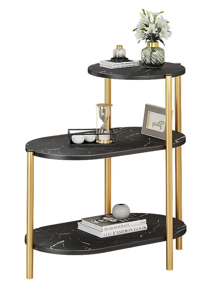 DubaiGallery طاولة جانبية سحرية من 3 طبقات لطاولة القهوة بجانب أريكة غرفة المعيشة، تصميم نوردك البسيط، حامل زهور، رف زخرفي متعدد الوظائف، رف تخزين - Image 4
