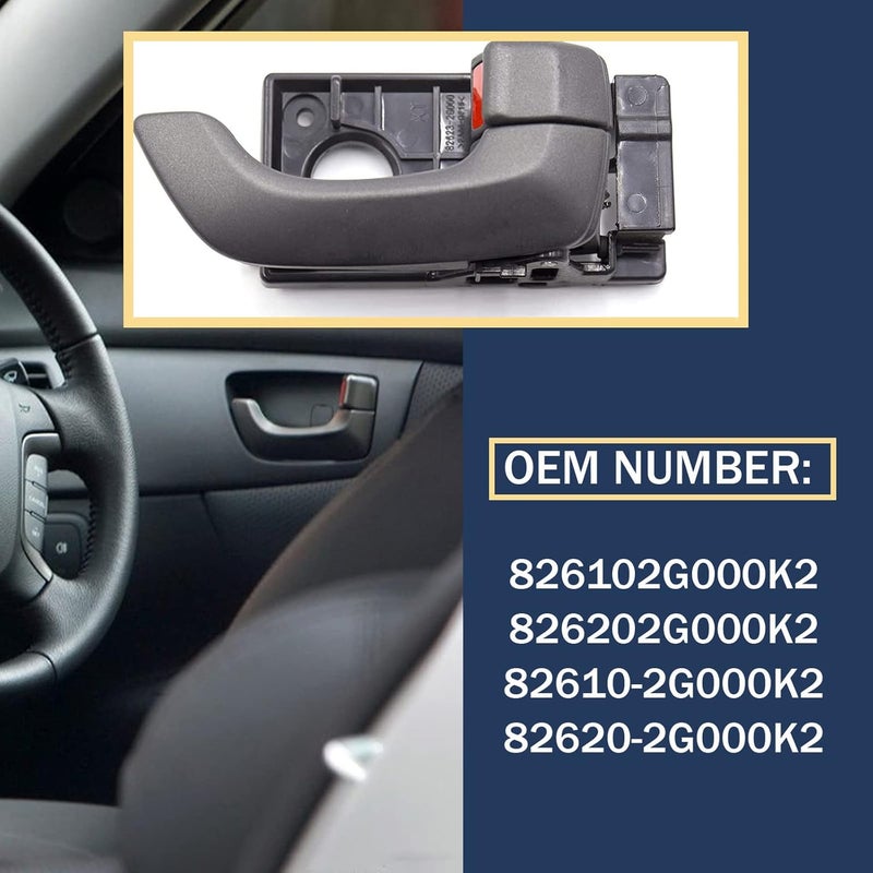 BENERAY 2 Pcs Inside Front & Rear Door Handle, Inner Left Driver Right Passenger Side Interior Door Handles, fits for Kia Optima Lotze 2006-2010 / Replace 826102G000K2 / 826202G000K2 - Image 4