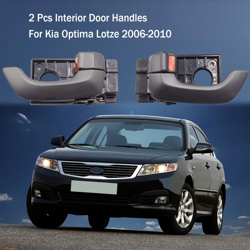 BENERAY 2 Pcs Inside Front & Rear Door Handle, Inner Left Driver Right Passenger Side Interior Door Handles, fits for Kia Optima Lotze 2006-2010 / Replace 826102G000K2 / 826202G000K2 - Image 2