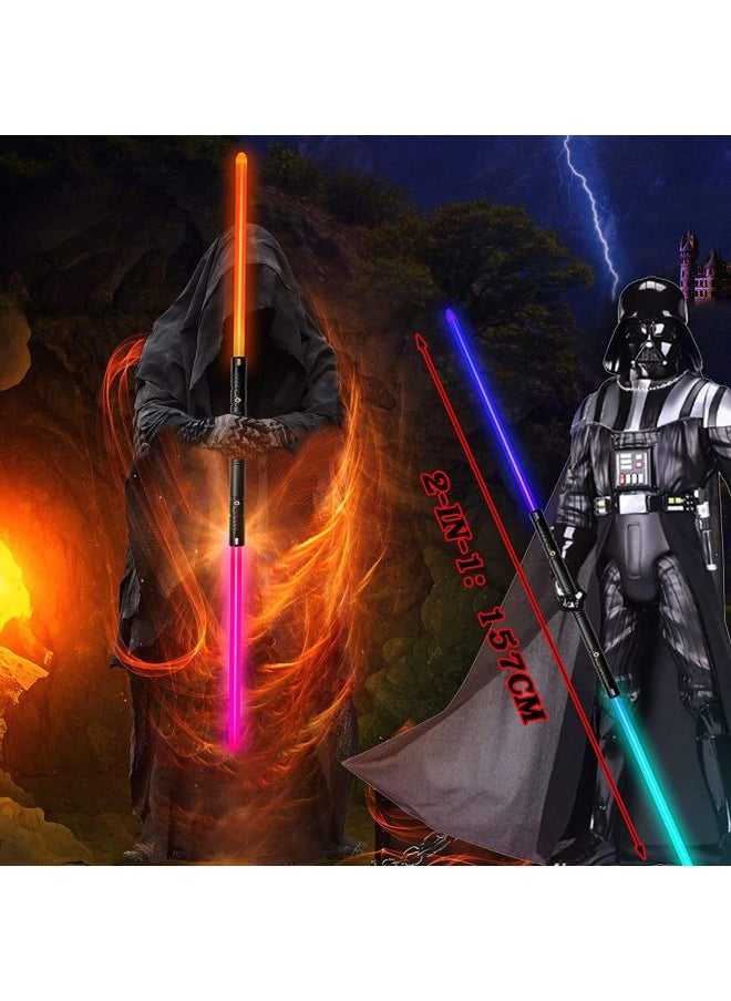 Manufacturers Star Wars Laser Sword Luminous Sword Sound Colorful Colorful Light Sword Metal Handle Luminous Toy Suit-Color:15-color Red Double Stick--upgraded To 20-color Standard Model With Memory-Specifications:Magic Color Laser Sword