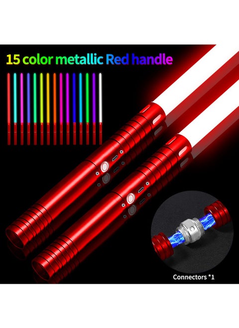 Manufacturers Star Wars Laser Sword Luminous Sword Sound Colorful Colorful Light Sword Metal Handle Luminous Toy Suit-Color:15-color Red Double Stick--upgraded To 20-color Standard Model With Memory-Specifications:Magic Color Laser Sword