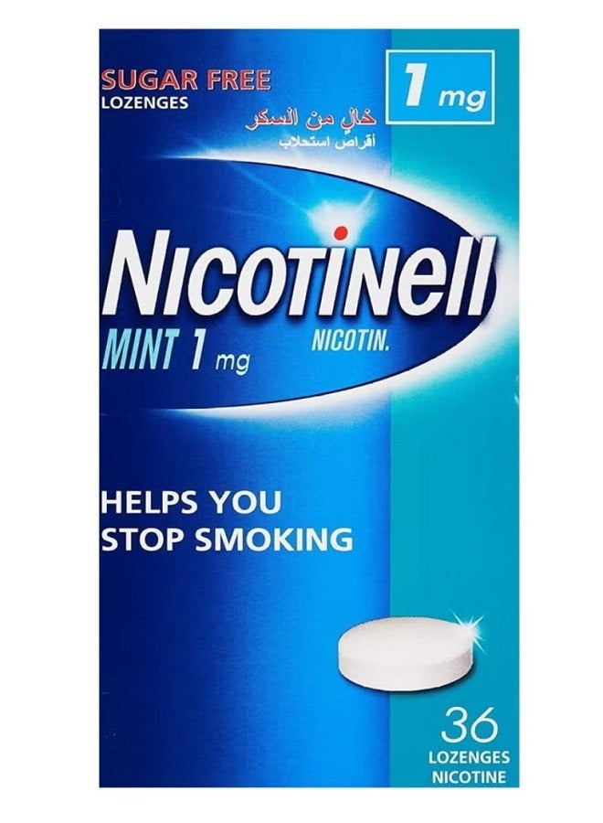 Nicotinell Lozenge Fresh Mint Flavour, Sugar Free, Stop Smoking Aids, 1 Mg, 36 Pieces - Image 1