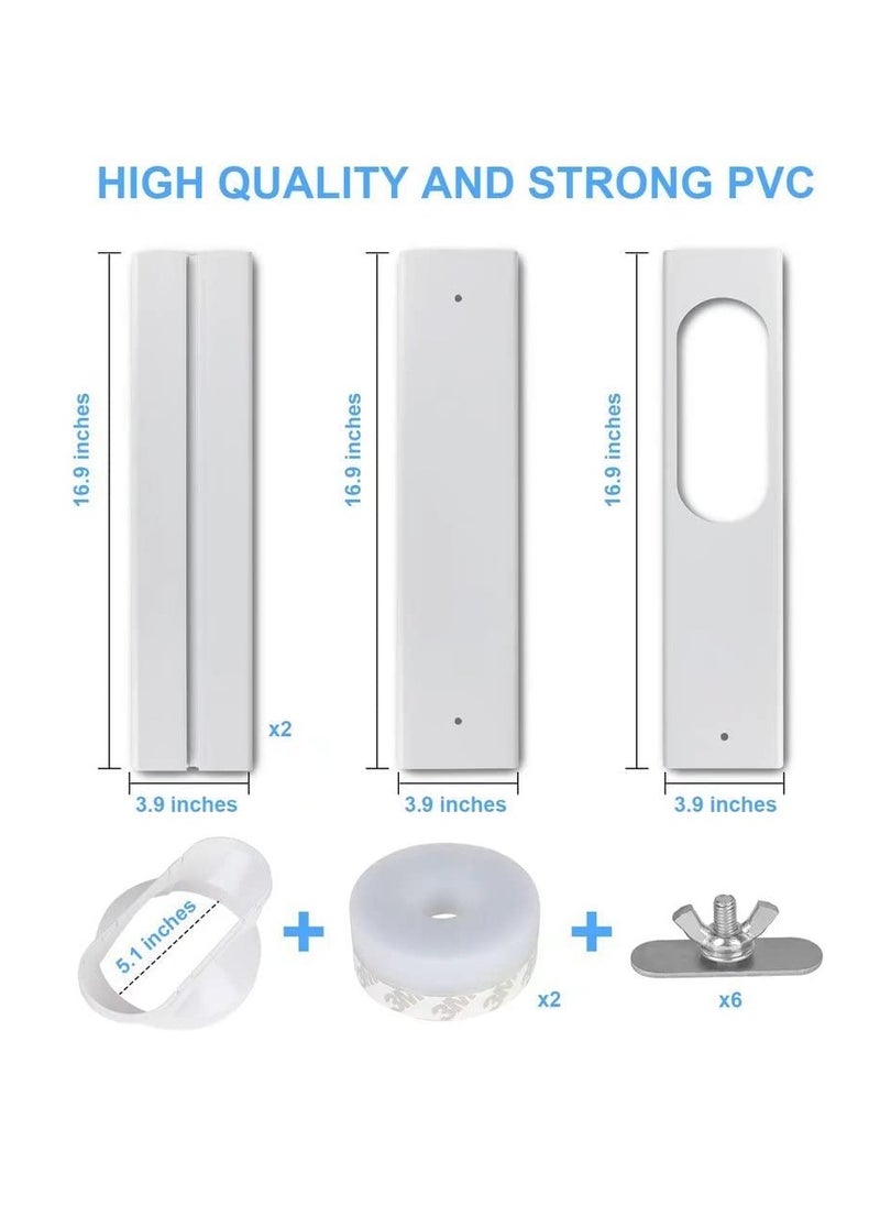 SYOSI - Portable Air Conditioner Window Kit with 2 3m Seals, Universal Portable Air Window Vent Exhaust Hose, Mobile Air Conditioner Window Damper, AC Ventilation Kit (5.1"/13cm) - Image 1