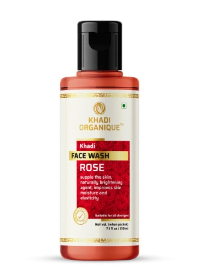 Khadi ORGANIQUE Khadi Organique Rose Natural Face Wash 210ml  - Image 1