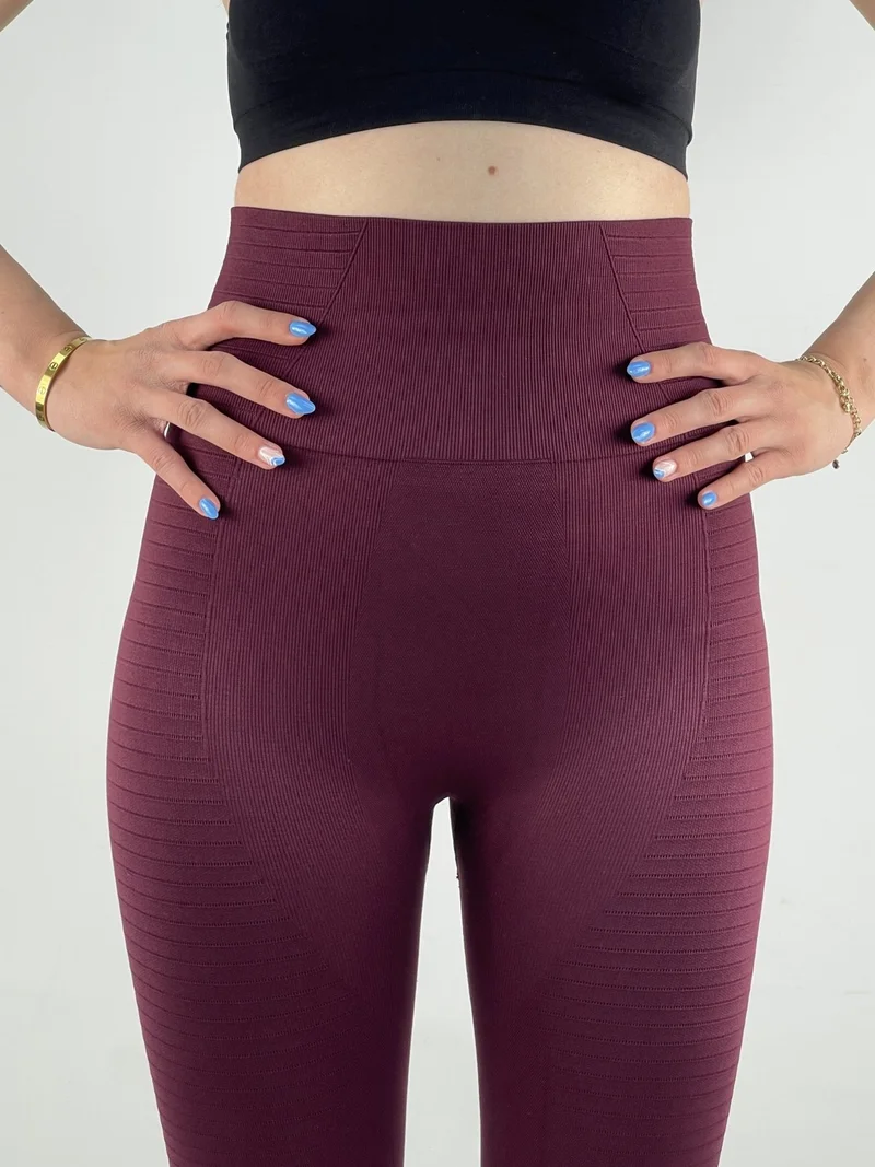 Mistirik Tokyo Stretching and Firming High Waist Sports Tights Claret Red Color