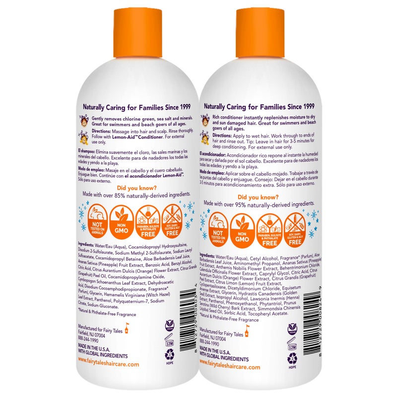 Fairy Tales Swim Shampoo 32oz and Conditioner 32oz for Kids | Made with Natural Ingredients in the USA | Chlorine Removal Swimmer Shampoo and Conditioner | No Parabens, Sulfates, or Synthetic Dyes - Image 2