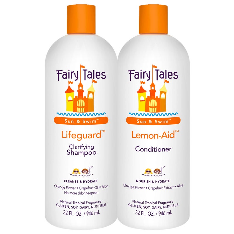 Fairy Tales Swim Shampoo 32oz and Conditioner 32oz for Kids | Made with Natural Ingredients in the USA | Chlorine Removal Swimmer Shampoo and Conditioner | No Parabens, Sulfates, or Synthetic Dyes - Image 1