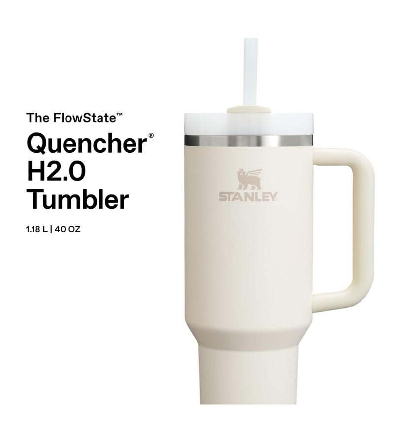 Stanley Quencher H2.0 FlowState Stainless Steel Vacuum Insulated Bottle, with Lid and Straw, suitable for water, iced tea, coffee, smoothies, and more, 40 ounces - Image 3