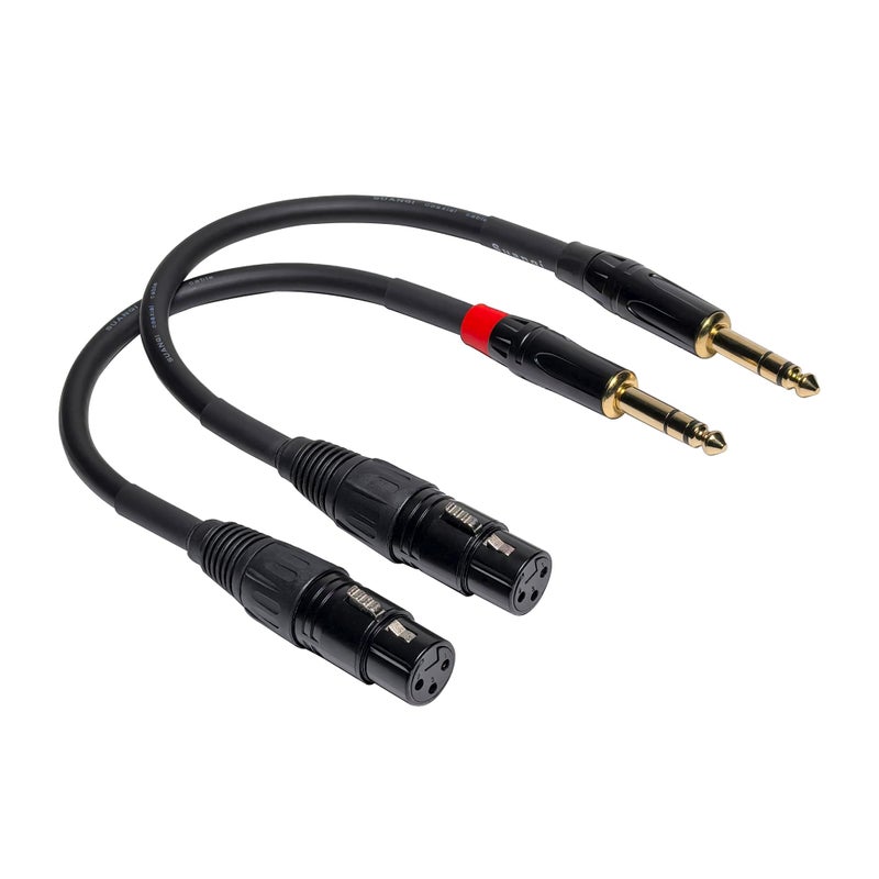 Suanqi 023 6in 1/4 TRS to XLR Female Adapter, 6.35 to XLR Female, XLR to 1/4 Adapter 1/4 Audio Cable 6in/2pack - Image 2