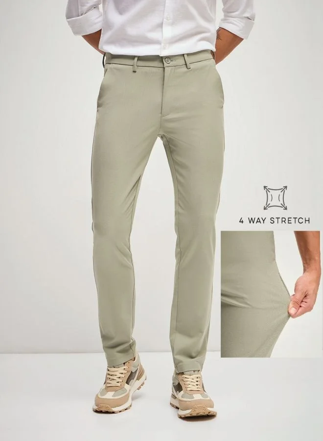 THE BEAR HOUSE Men's 4 Way Stretch Formal Trouser Versatile Office and Travel Pants Comfortable Fit for Everyday Use Easy to Style Bottomwear for Work Weekend and Outings