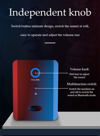 Computer speaker, home desktop Bluetooth speaker three piece set, USB power supply, with 3.5mm audio interface, suitable for laptops, tablets, smart TVs, mobile phones - view 3