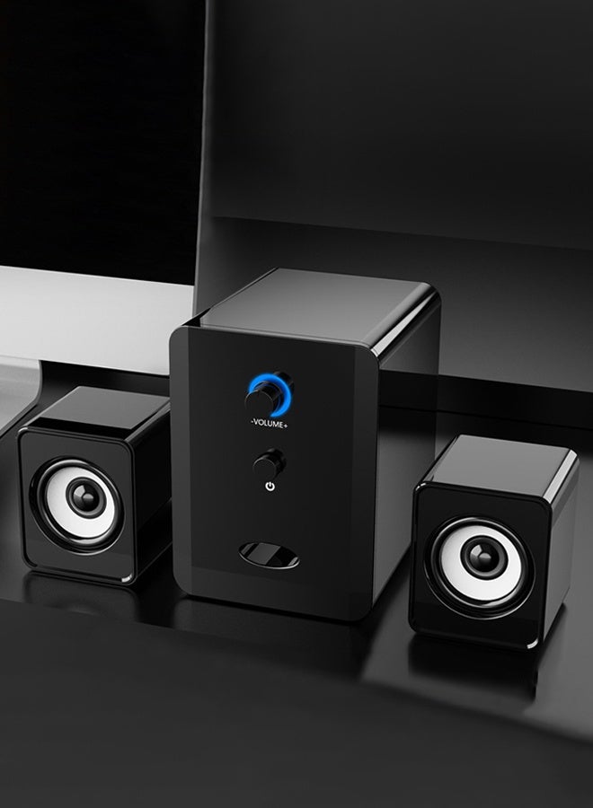 DUNISO Computer speaker, home desktop Bluetooth speaker three piece set, USB power supply, with 3.5mm audio interface, suitable for laptops, tablets, smart TVs, mobile phones - Image 1
