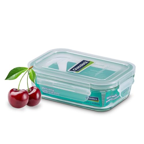 Glasslock Korea Tempered Glass Storage Containers with Lid - Classic 400ml Rectangle - Airtight Food Storage Kitchen Container - Office Lunch Tiffin Box/Bowl, Microwave/Dishwasher/Fridge/Freezer Safe - Image 1