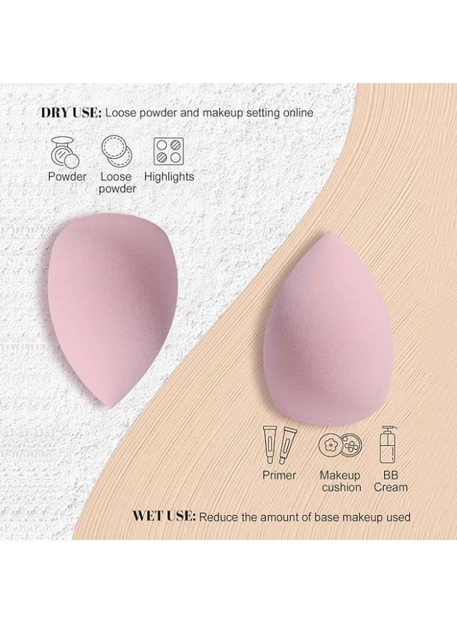 4 Beauty sponges Blending Blenders with 1 Holder and Egg Case, Flawless for Cream, Powder and Liquid (yellow) - Image 3