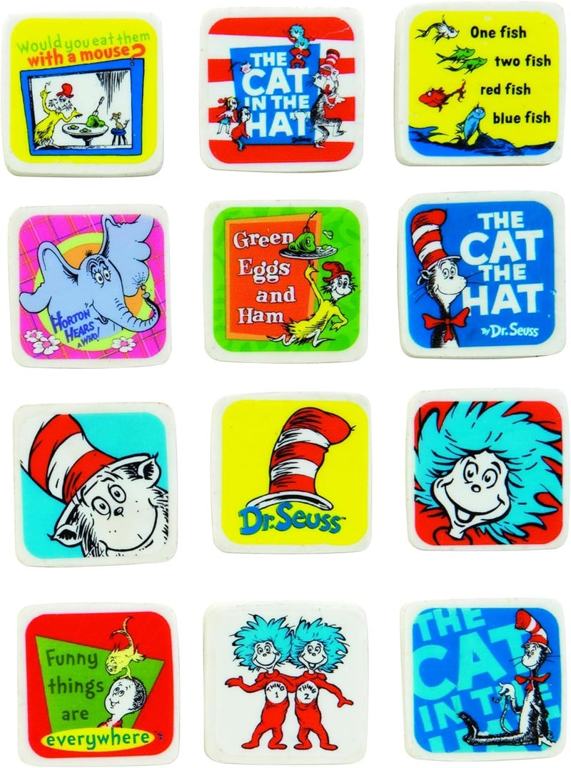 Geddes Raymond Dr. Seuss Character Erasers for Kids (Pack of 60) - Image 1