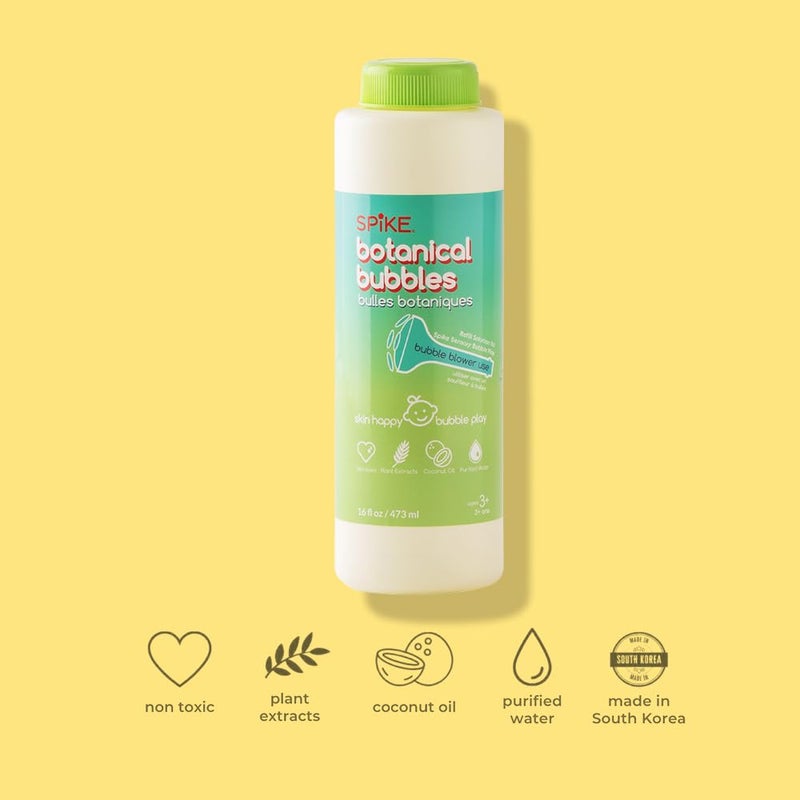 Spike Innobaby Botanical Bubble Solution for Sensitive Skin - 16 oz Refill for Spike Blower Wand and Manual Bubble Toys - Ready to Use - Mess Free - Non Toxic - Image 4
