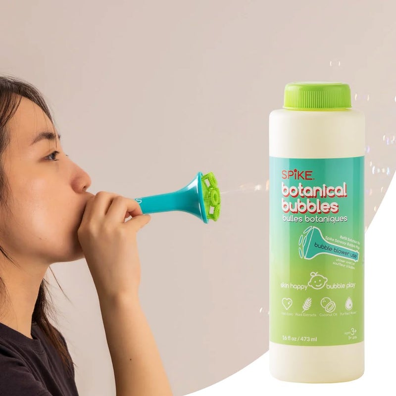 Spike Innobaby Botanical Bubble Solution for Sensitive Skin - 16 oz Refill for Spike Blower Wand and Manual Bubble Toys - Ready to Use - Mess Free - Non Toxic - Image 5