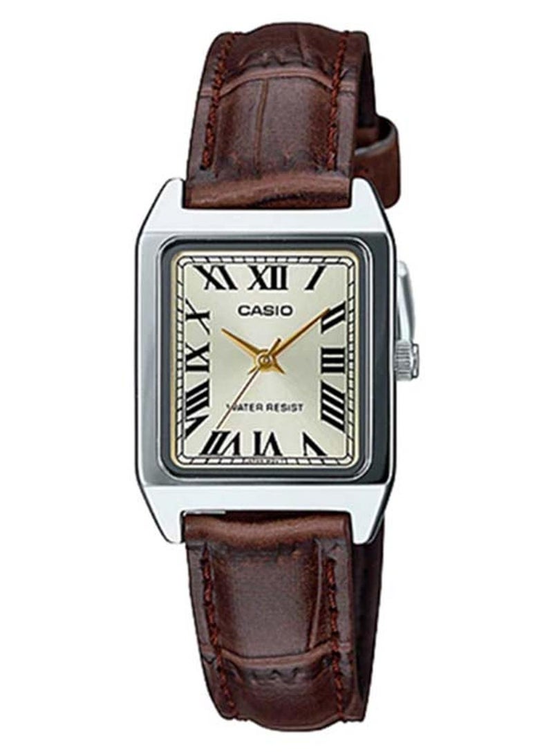 CASIO Women Leather Analog Wrist Watch LTP-V007L-9BUDF - 22 mm - Brown - Image 1