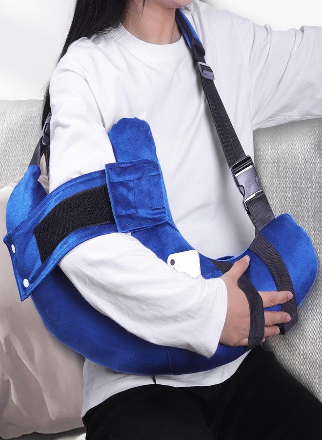 KUAZIDAR Shoulder Pillow Rotator Cuff Pillow for Post Surgery - Arm Sling Pillow for Side Sleepers, Shoulder Pain Relief & Immobilizer for Frozen Shoulder, Neck Support Cushion with Strap (Blue) - Image 1