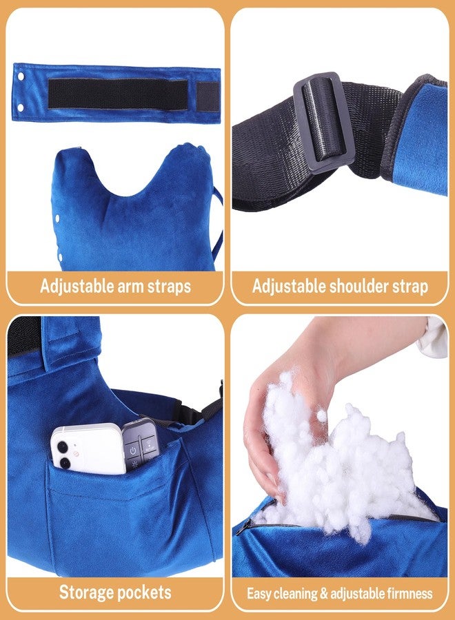 KUAZIDAR Shoulder Pillow Rotator Cuff Pillow for Post Surgery - Arm Sling Pillow for Side Sleepers, Shoulder Pain Relief & Immobilizer for Frozen Shoulder, Neck Support Cushion with Strap (Blue) - Image 5