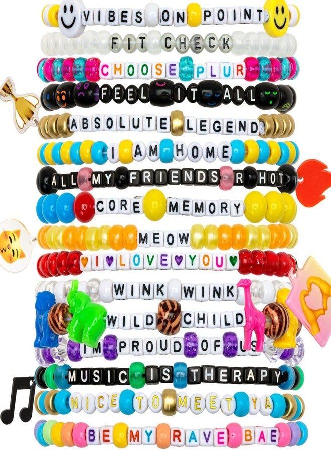 KANDI BAR 'Good Vibes' Collection (13 Rave Bracelets) - Image 1