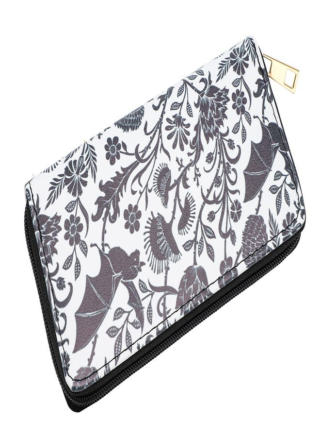 Wytidian Skull Wallets for Women, Zip Around Goth Wallet Large Capacity Phone Case Long Purse Credit Card Clutch for Women Ladies Girls (Goth Bat) - Image 4