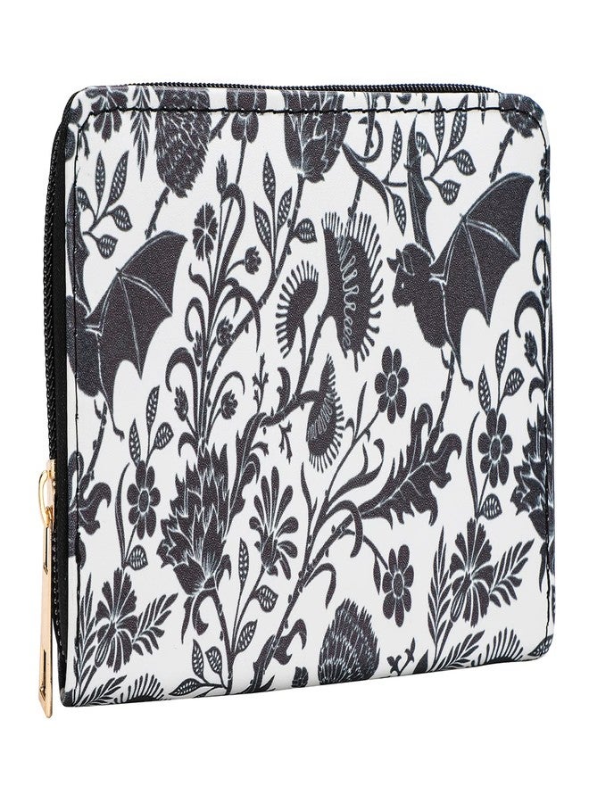 Wytidian Skull Wallets for Women, Zip Around Goth Wallet Large Capacity Phone Case Long Purse Credit Card Clutch for Women Ladies Girls (Goth Bat) - Image 1