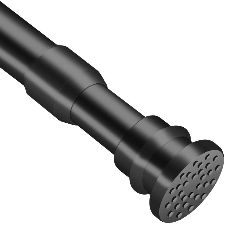 QILERR Small Tension Curtain Rods 16 to 28 Inches, Adjustable Expandable Short Shower Rod Non-Slip Non Drill Spring Tension Rod for Windows, Closet, Kitchen, Black - Image 1