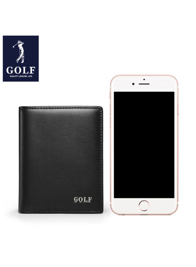 Golf Men's Vertical Soft Leather Wallet With Multiple Card Slots Business Simple Lightweight Coin Purse Gift Box Pack - Image 3