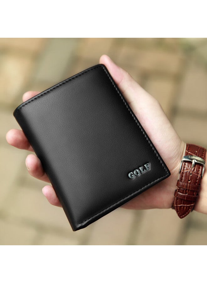 Golf Men's Vertical Soft Leather Wallet With Multiple Card Slots Business Simple Lightweight Coin Purse Gift Box Pack - Image 1