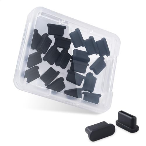 Cable Matters 20Pack USB C Port Covers in Black USB C Dust CoverCaps USBC Anti Dust Cover USBC Protector Plug - Image 1