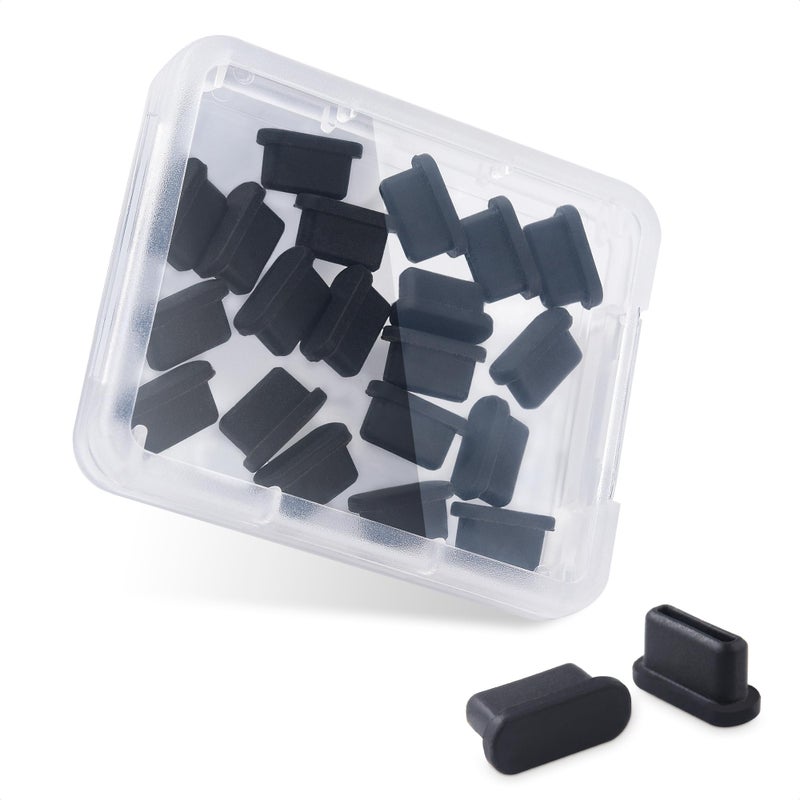 Cable Matters 20Pack USB C Port Covers in Black USB C Dust CoverCaps USBC Anti Dust Cover USBC Protector Plug - Image 3