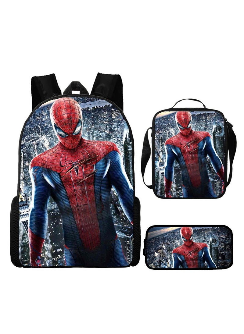 Spider-Man Spiderman Three-Piece Cartoon Backpack For Primary School Students 29*42*16cm 