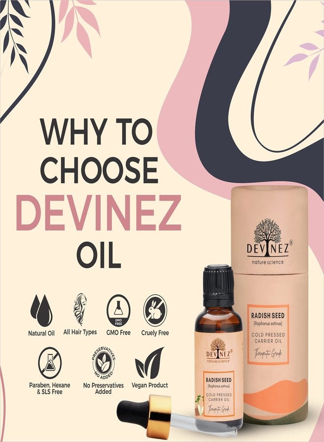 Devinez Radish Cold-Pressed Oil, 50ml 100% Pure, Natural & Undiluted for dry skin, rashes, and cracks, Fights Hair Fall, Eliminates Dandruff, Shiny & Healthy Hair, - Image 2