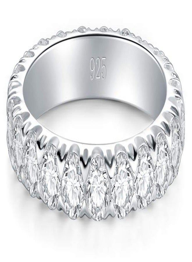 BORUO 925 Sterling Silver Ring, Cubic Zirconia CZ Wedding Band Stackable Ring 3mm Size 6 - Image 2