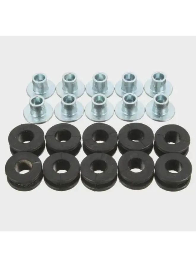 10 Set Black Motorcycle Rubber Grommet Bolt Kit Reduces Vibration Improves Stability - Image 3