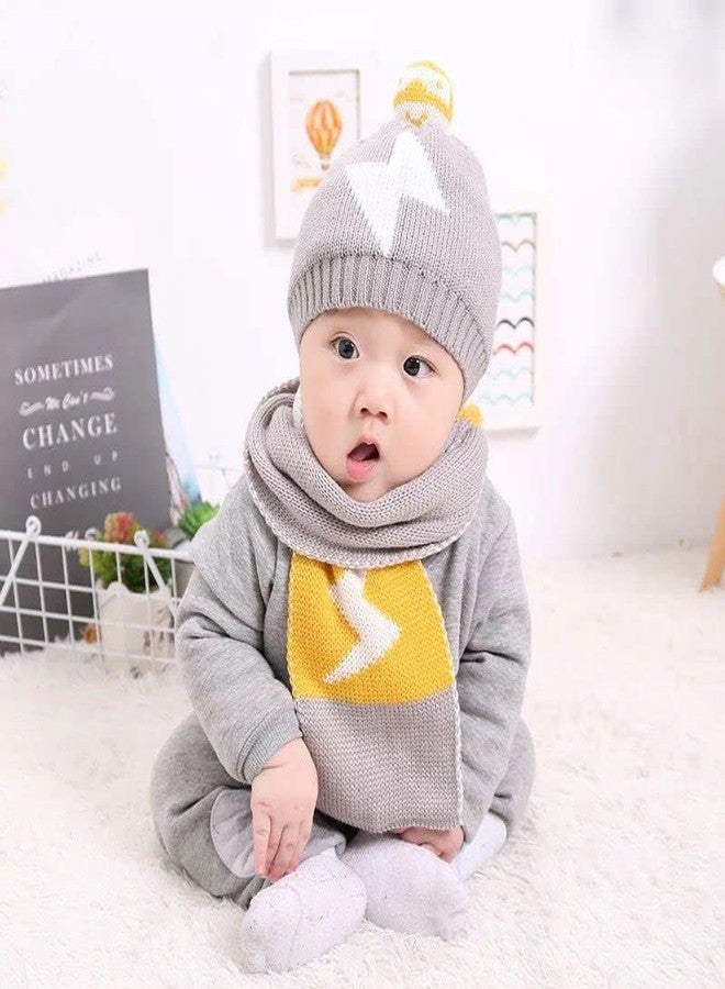 KETKAR Boy's & Girls Kids Woolen Cap & Muffler Set for 1-3 Years_Pack of 01,Grey - Image 2