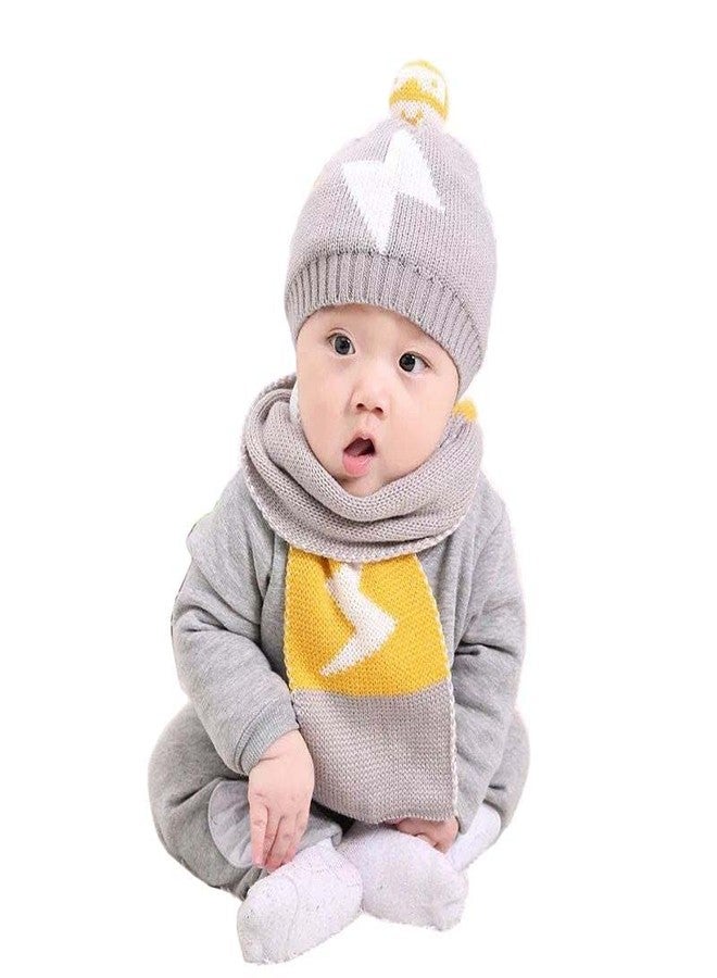 KETKAR Boy's & Girls Kids Woolen Cap & Muffler Set for 1-3 Years_Pack of 01,Grey - Image 1