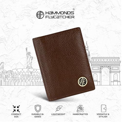 HAMMONDS FLYCATCHER Genuine Leather Card Holder Wallet for Man & Women, RFID Protected ATM/Credit Card Holder Wallet for Men with 6 Slots, Gift for Men, Father, Husband, Boyfriend - Brushwood - Image 3