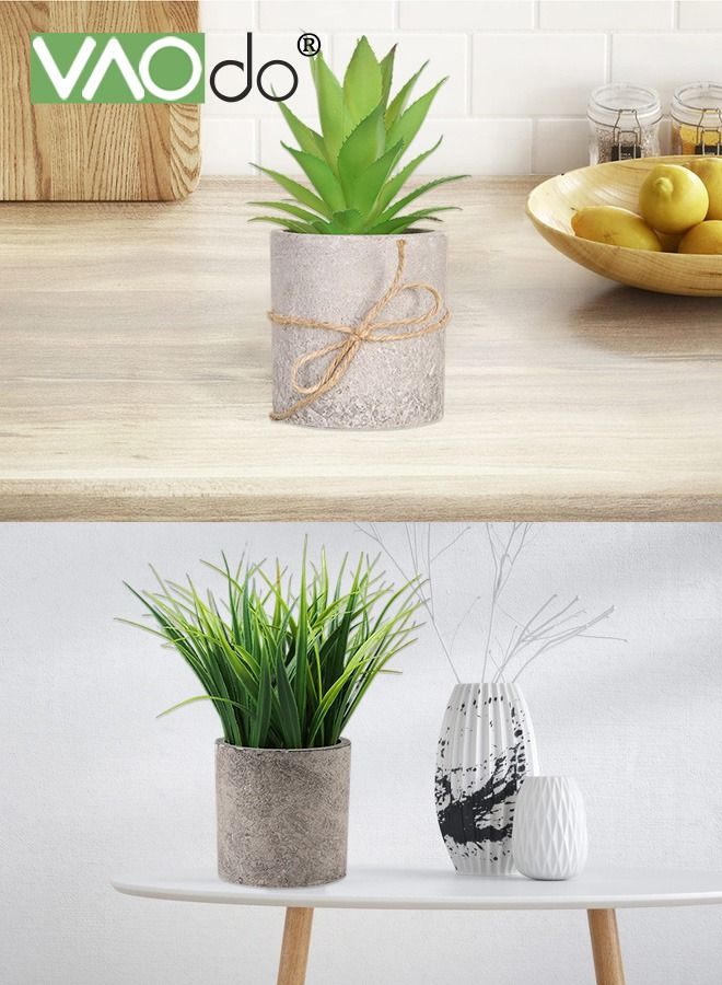 VAOdo 3PCS Small Fake Plants Eucalyptus Potted Artificial Plants for Shelf Desk Home Bathroom Farmhouse Room Coffee Table Decor - Image 3