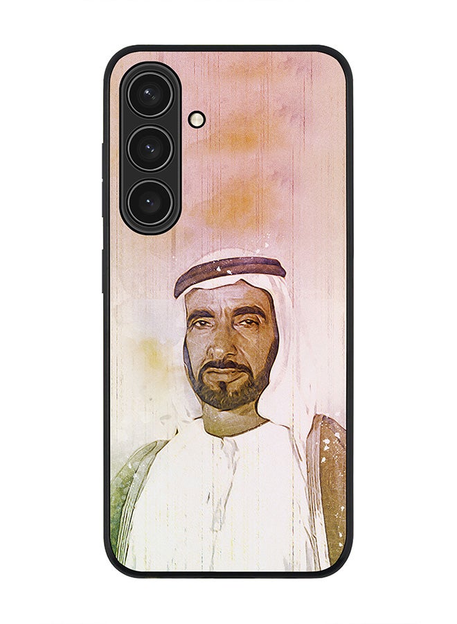 Stylizedd Rugged Black edge case for Samsung Galaxy S24 Plus, Slim fit Soft Case Flexible Anti Drop TPU Gel Thin Cover-  The Wise Sheikh Zayed - Image 1